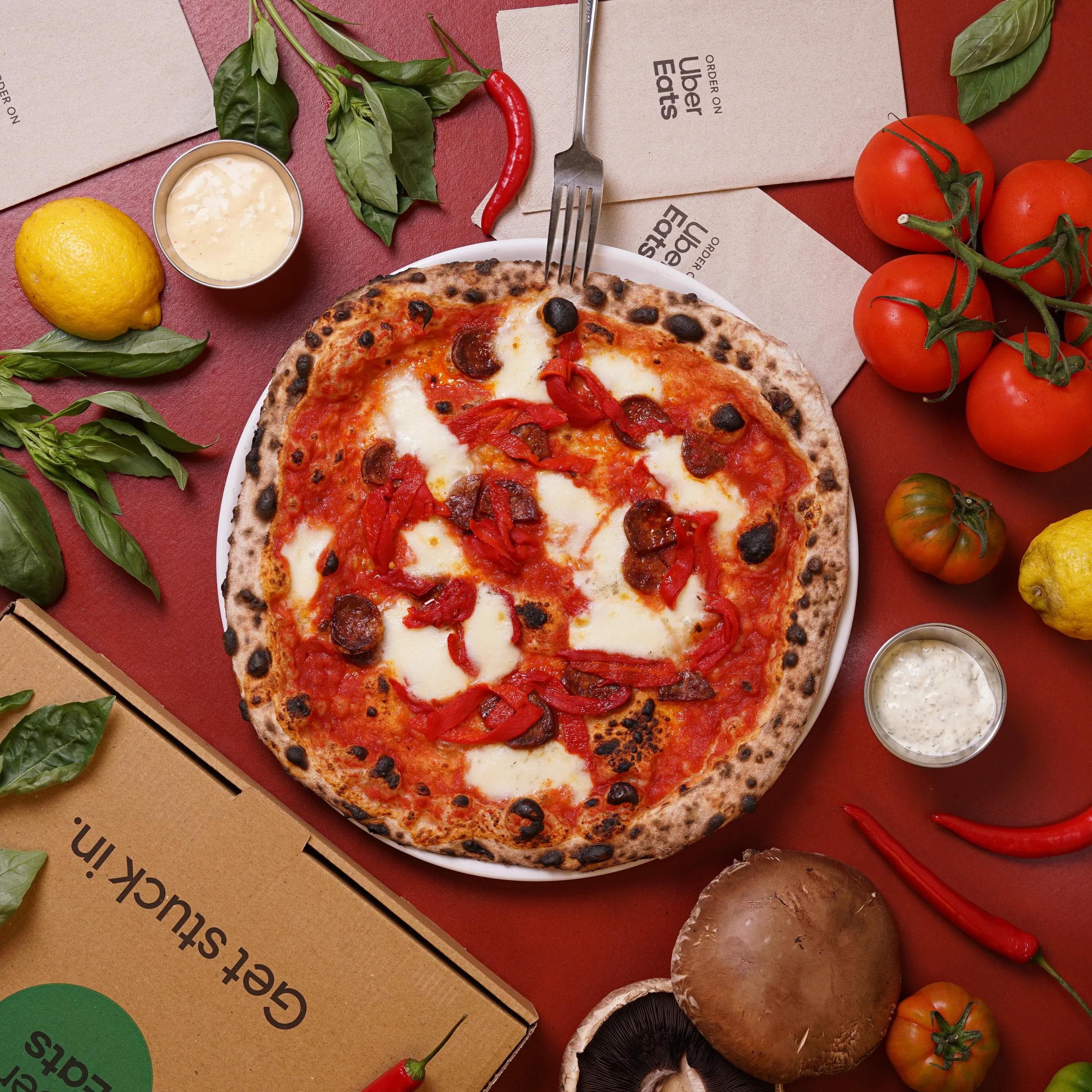 UE — Made of Dough, square image, chorizo pizza